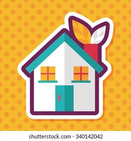 Environmental protection concept flat icon with long shadow,eps10; greenhouses; green house