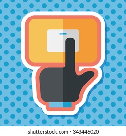 Environmental protection concept flat icon with long shadow,eps10; Saving energy, turning off lights