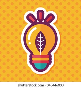 Environmental protection concept flat icon with long shadow,eps10; Saving energy, turning off lights