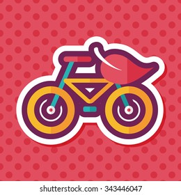 Environmental protection concept flat icon with long shadow,eps10; More cycling to reduce emissions