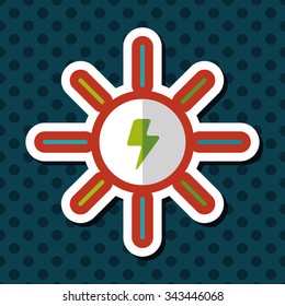 Environmental protection concept flat icon with long shadow,eps10; solar energy; saving energy