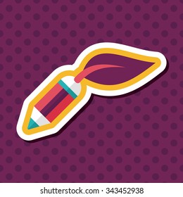 Environmental protection concept flat icon with long shadow,eps10; Decomposable pencil; Environmentally friendly materials pencil