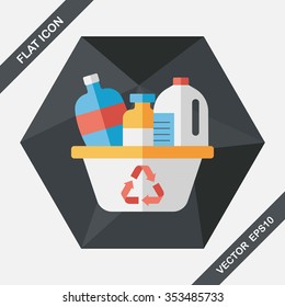 Environmental protection concept flat icon with long shadow,eps10; No chemical additives cleaners.