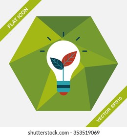 Environmental protection concept flat icon with long shadow,eps10; Saving energy, turning off lights