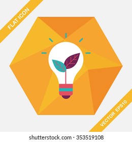 Environmental protection concept flat icon with long shadow,eps10; Saving energy, turning off lights