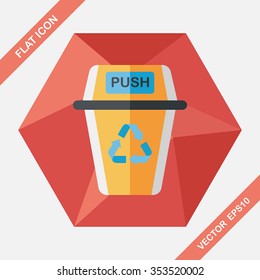 Environmental protection concept flat icon with long shadow,eps10, Doing recycle to protect our environment; recycled garbage