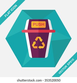 Environmental protection concept flat icon with long shadow,eps10, Doing recycle to protect our environment; recycled garbage