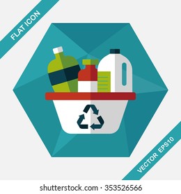 Environmental protection concept flat icon with long shadow,eps10; No chemical additives cleaners.