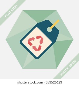 Environmental protection concept flat icon with long shadow,eps10, recycled tag