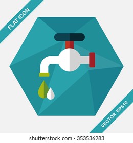 Environmental protection concept flat icon with long shadow,eps10; Conserve water, protect the environment.