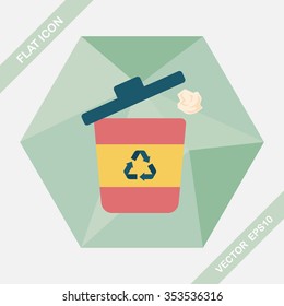 Environmental protection concept flat icon with long shadow,eps10, Doing recycle to protect our environment; recycled garbage