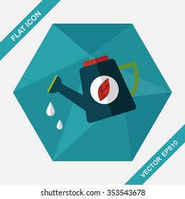 Environmental protection concept flat icon with long shadow,eps10; Protect our forests and ecological plant; watering plants