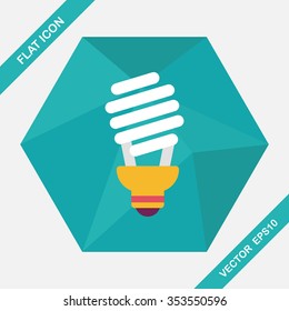 Environmental protection concept flat icon with long shadow,eps10; Saving energy, turning off lights