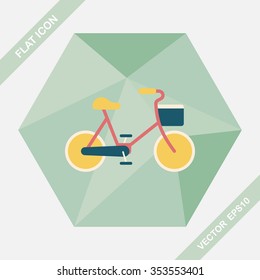 Environmental protection concept flat icon with long shadow,eps10; More cycling to reduce emissions