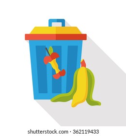 Environmental protection concept flat icon; recycled garbage