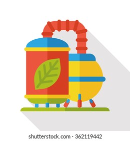 Environmental protection concept flat icon; eco machine