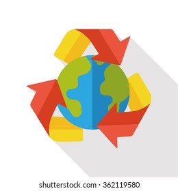 Environmental protection concept flat icon; Protect our earth