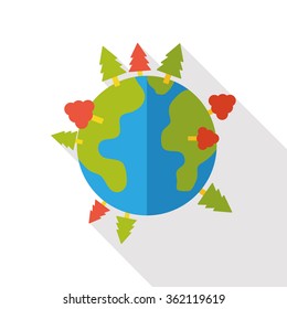 Environmental protection concept flat icon; Protect our earth