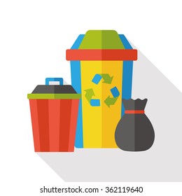 Environmental protection concept flat icon; recycled garbage