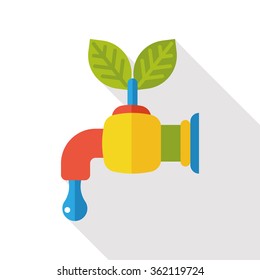 Environmental protection concept flat icon; Conserve water, protect the environment.