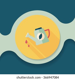 Environmental protection concept flat icon with long shadow,eps10; Protect our forests and ecological plant; watering plants