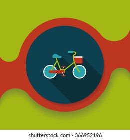 Environmental protection concept flat icon with long shadow,eps10; More cycling to reduce emissions