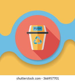 Environmental protection concept flat icon with long shadow,eps10, Doing recycle to protect our environment; recycled garbage