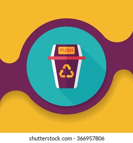 Environmental protection concept flat icon with long shadow,eps10, Doing recycle to protect our environment; recycled garbage