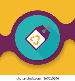 Environmental protection concept flat icon with long shadow,eps10, recycled tag