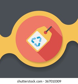 Environmental protection concept flat icon with long shadow,eps10, recycled tag
