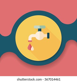 Environmental protection concept flat icon with long shadow,eps10; Conserve water, protect the environment.
