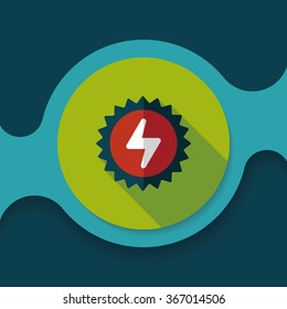 Environmental protection concept flat icon with long shadow,eps10; solar energy; saving energy