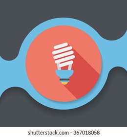 Environmental protection concept flat icon with long shadow,eps10; Saving energy, turning off lights