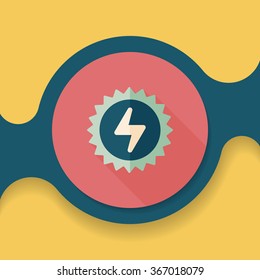 Environmental protection concept flat icon with long shadow,eps10; solar energy; saving energy