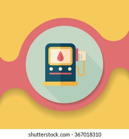 Environmental protection concept flat icon with long shadow,eps10; Reduce the use of gasoline, reduce air pollution