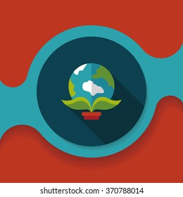 Environmental protection concept flat icon with long shadow,eps10; Protect our environment, protect our planet