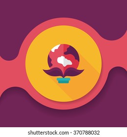Environmental protection concept flat icon with long shadow,eps10; Protect our environment, protect our planet