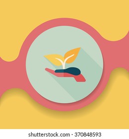 Environmental protection concept flat icon with long shadow,eps10; Protect our forests and ecological plant.