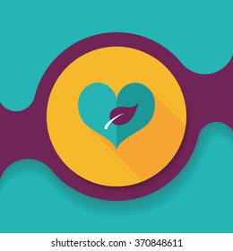 Environmental protection concept flat icon with long shadow,eps10; Sincerely protect our environment; heart concept