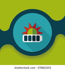 Environmental protection concept flat icon with long shadow,eps10; solar energy; saving energy
