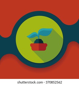 Environmental protection concept flat icon with long shadow,eps10; Protect our forests and ecological plant.