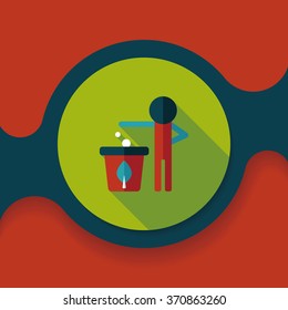 Environmental protection concept flat icon with long shadow,eps10, Doing recycle to protect our environment