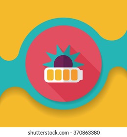Environmental protection concept flat icon with long shadow,eps10; solar energy; saving energy