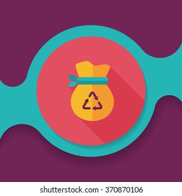 Environmental protection concept flat icon with long shadow,eps10, Doing recycle to protect our environment