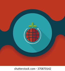 Environmental protection concept flat icon with long shadow,eps10; Protect our environment, protect our planet