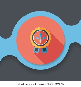 Environmental protection concept flat icon with long shadow,eps10; Environmental Award