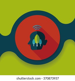 Environmental protection concept flat icon with long shadow,eps10; Protect our forests and ecological plant.