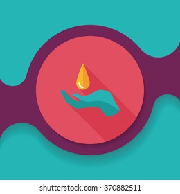 Environmental protection concept flat icon with long shadow,eps10; Conserve water, protect the environment.