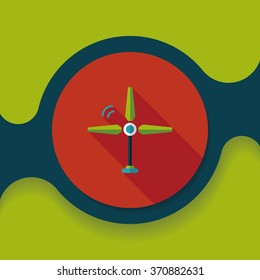 Environmental protection concept flat icon with long shadow,eps10; wind energy; saving energy; renewable energy