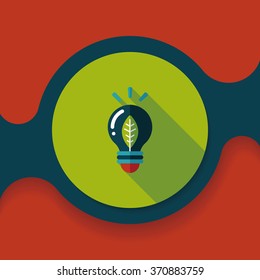 Environmental protection concept flat icon with long shadow,eps10; Saving energy, turning off lights